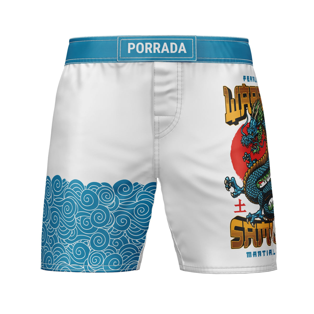 Azure Dragon Fight Shorts - MMA, BJJ, Grappling – PORRADA FIGHTWEAR