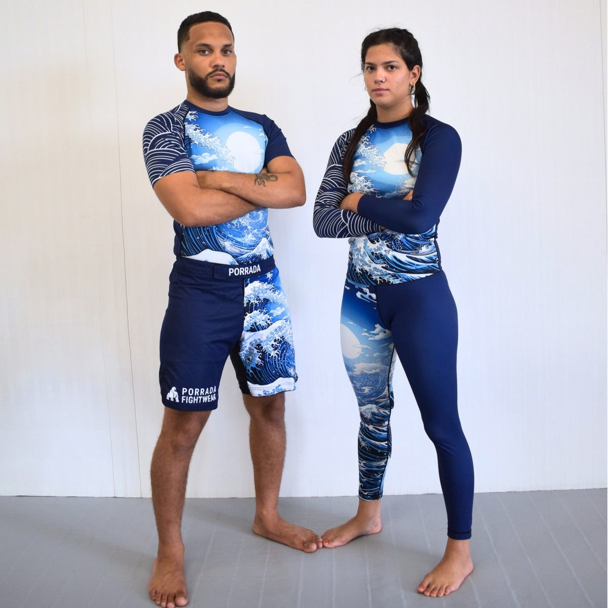 Blue Mizu Men Sports Leggings - MMA, BJJ, Running – PORRADA