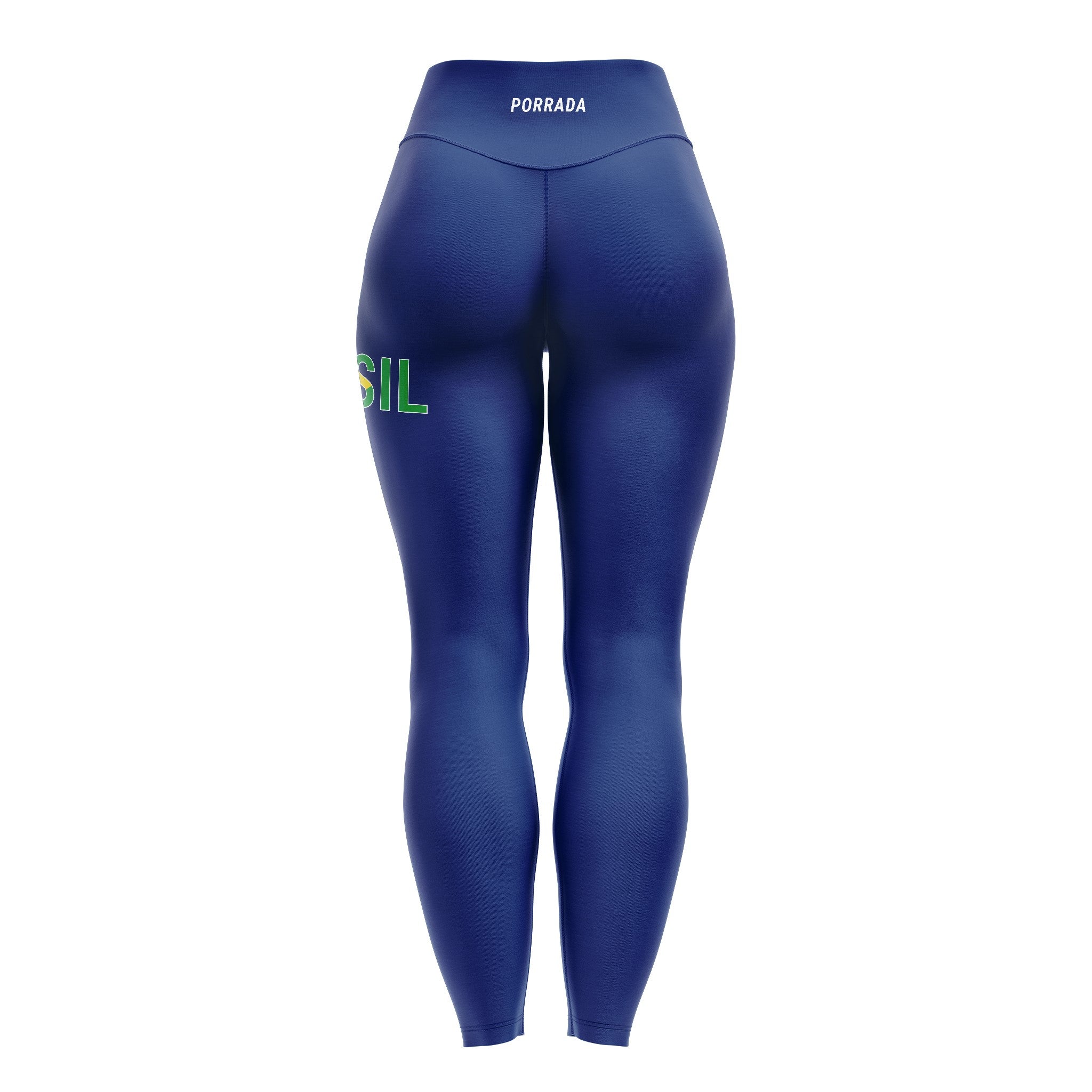 Back of Women's navy Brazil leggings for BJJ and MMA 