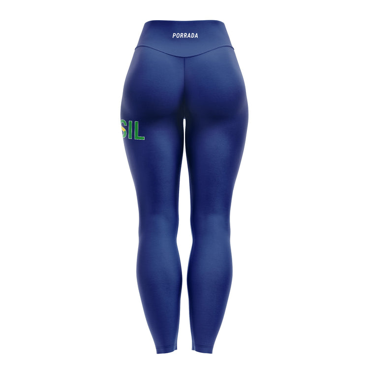 Back of Women's navy Brazil leggings for BJJ and MMA 