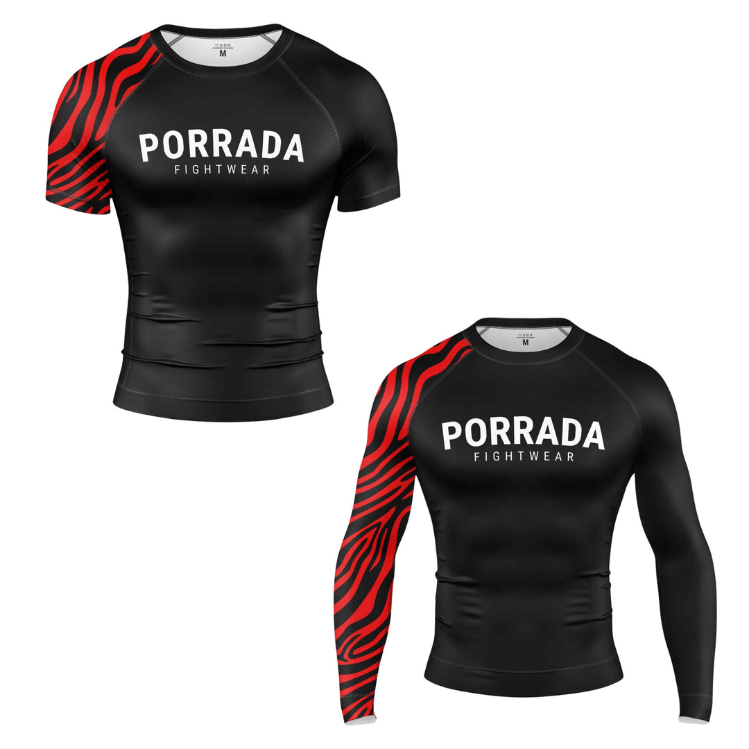 IBJJF RED BLACK RANKED RASH GUARD