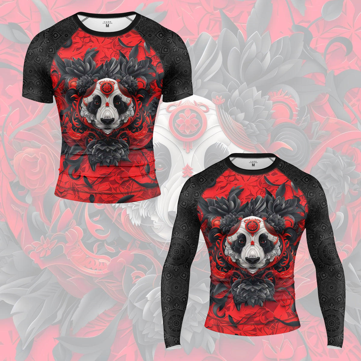 Red Lotus Panda Rash Guard - MMA, BJJ, Grappling – PORRADA FIGHTWEAR