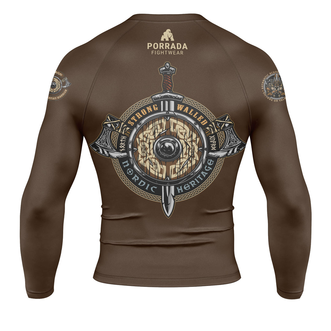 Back of Viking Warrior long sleeve rash guard for BJJ and MMA 