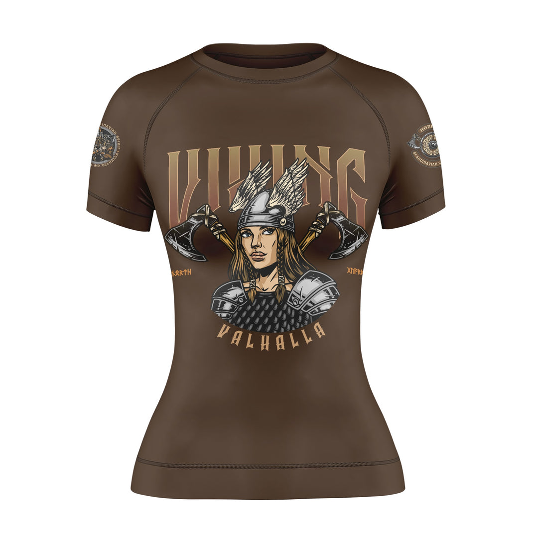 Women's Viking warrior short sleeve rash guard for BJJ and MMA 