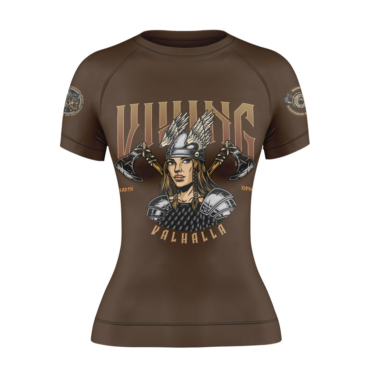 Women's Viking warrior short sleeve rash guard for BJJ and MMA 