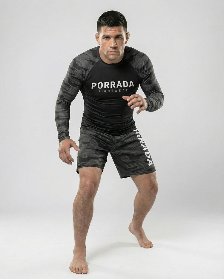 Black camo long-sleeve for BJJ and MMA 