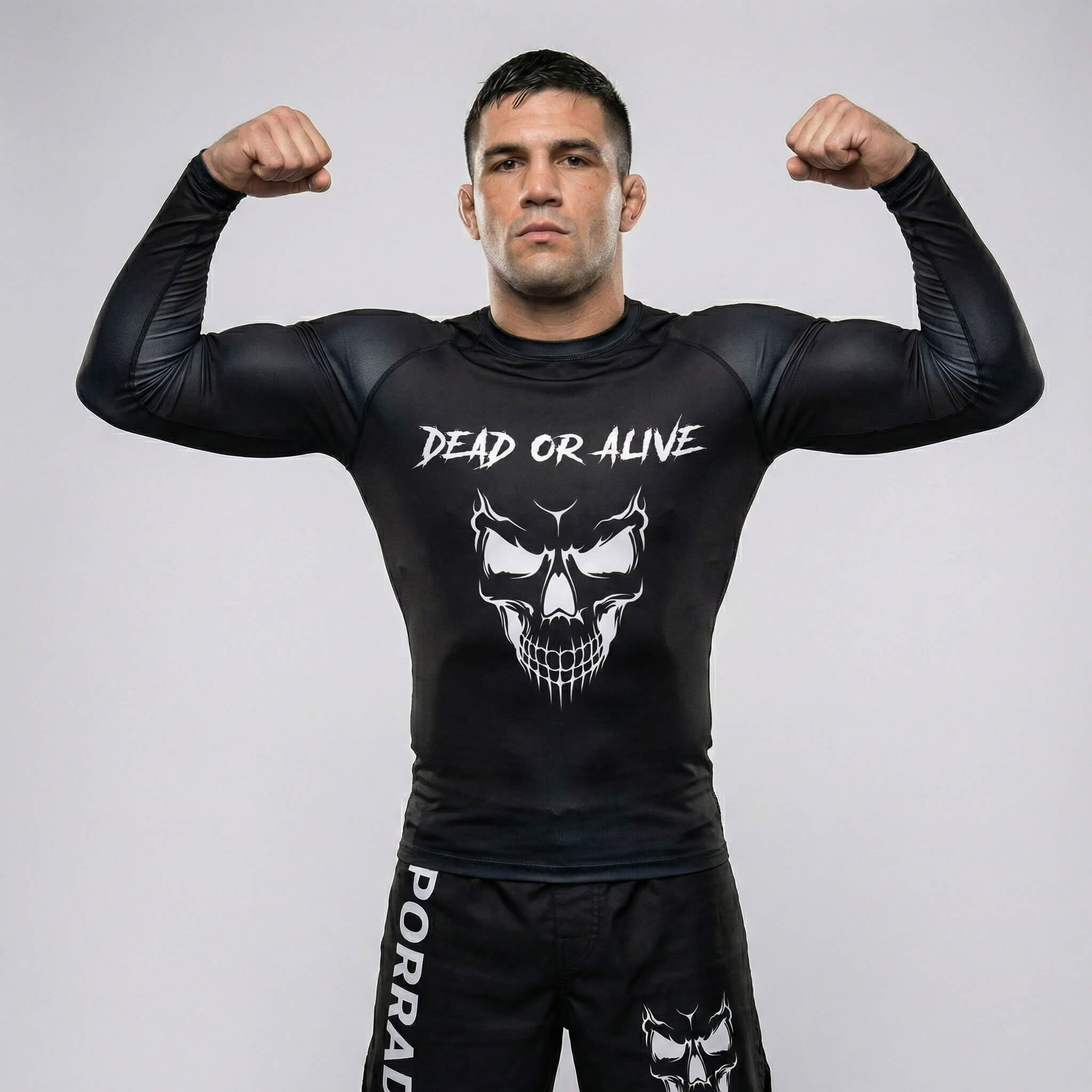 Performance skull men’s long-sleeve rash guard for training and competition