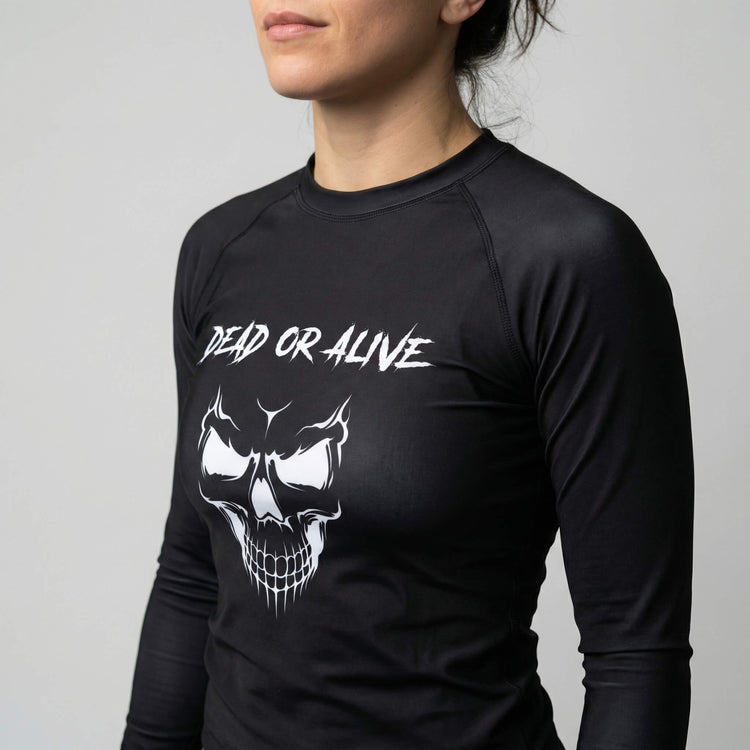 Skull women's long-sleeve rash guard for BJJ and MMA training