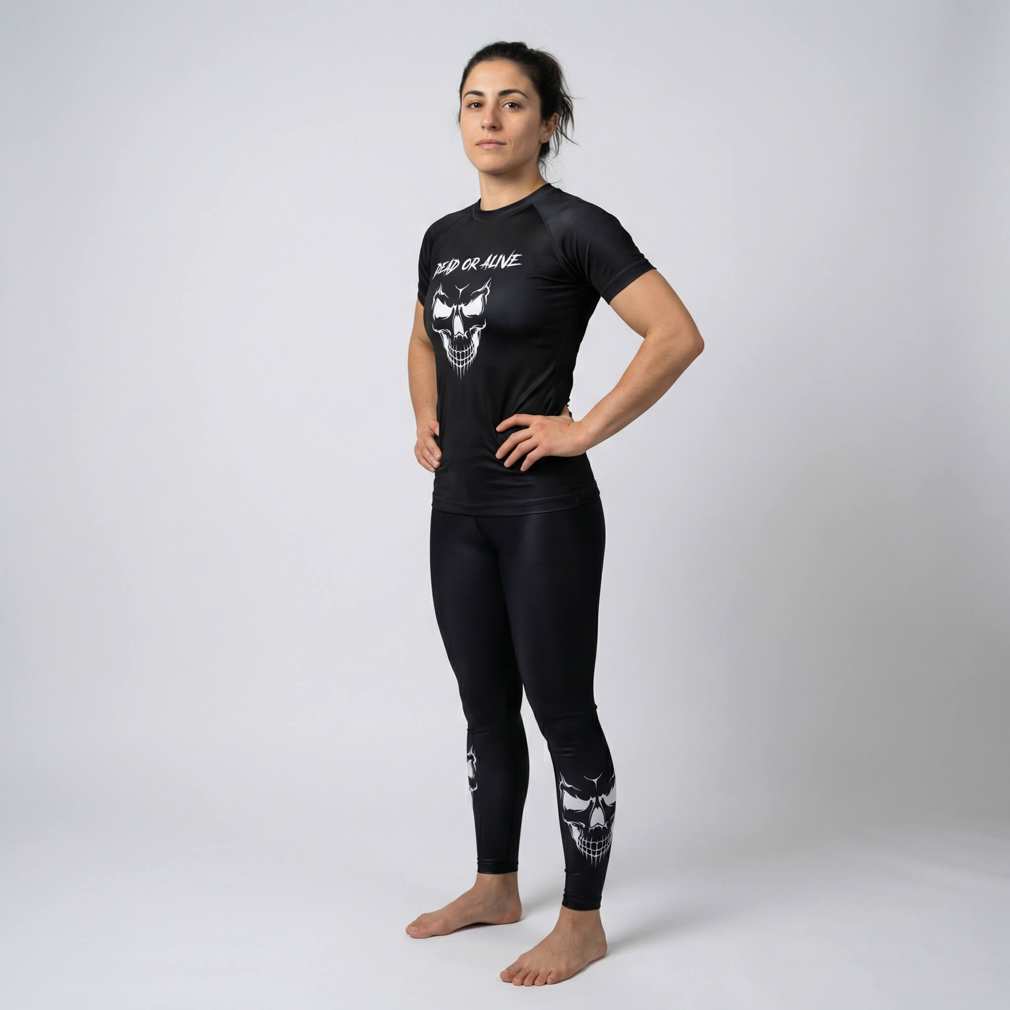 Performance Skull rash guard with short sleeves for BJJ and MMA workouts