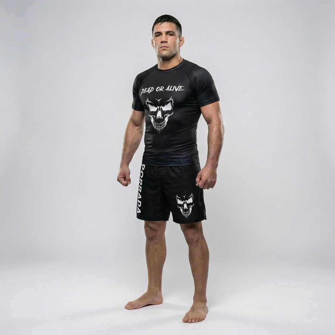 Men’s short-sleeve rash guard with Skull graphic, ideal for training and competition