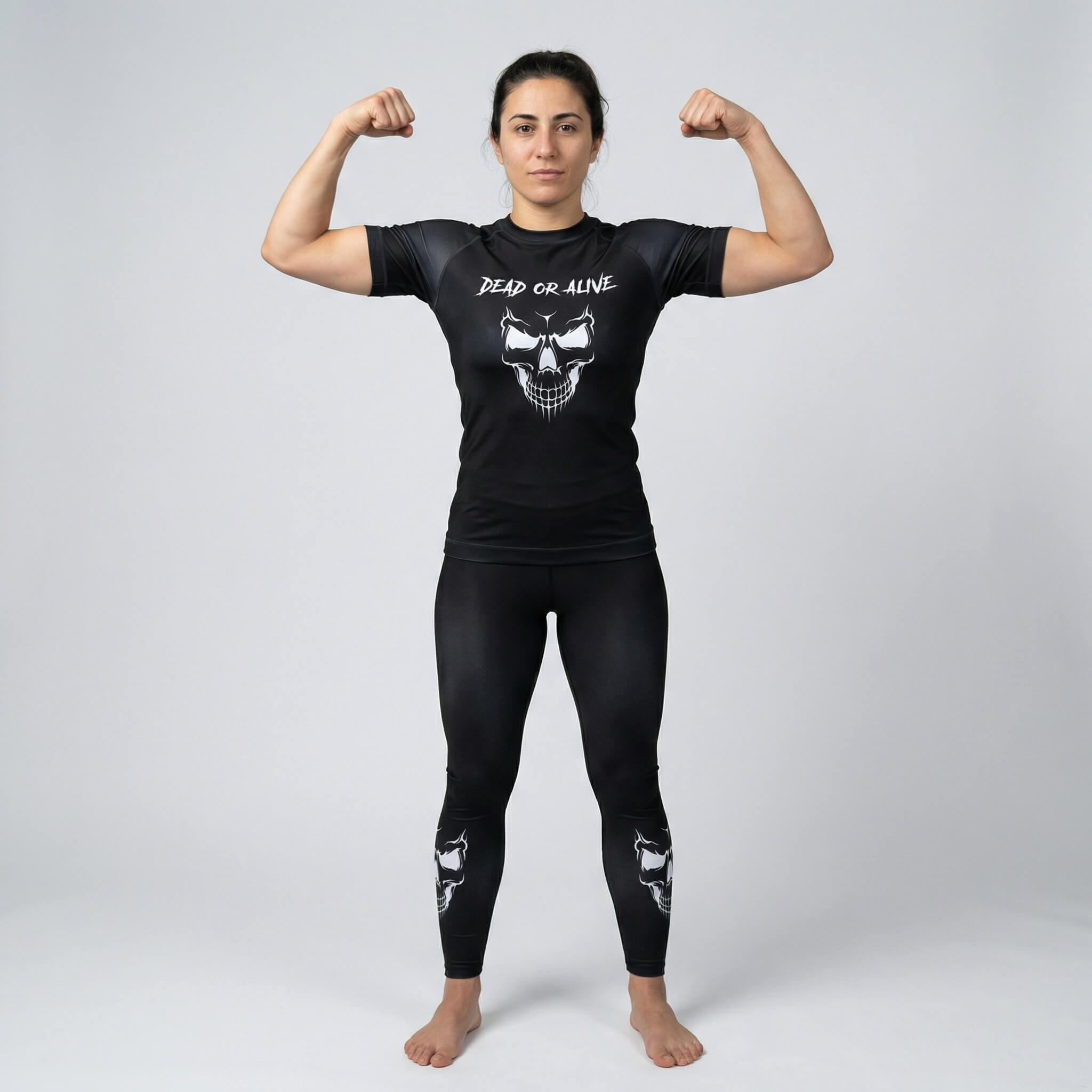 Combat sports rash guard with Skull graphic for BJJ and MMA