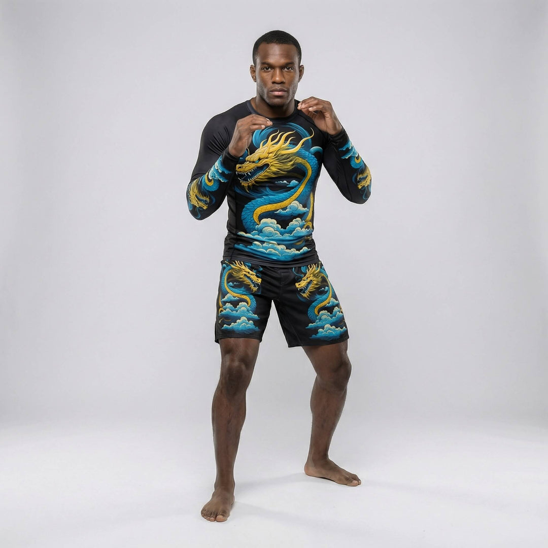 Blue dragon men’s fight shorts for MMA and BJJ training