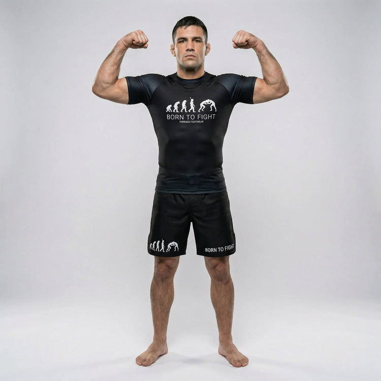 Born to Fight men's short-sleeve rash guard for BJJ and MMA