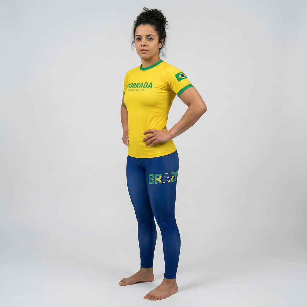 Brazil flag women's leggings for BJJ and MMA