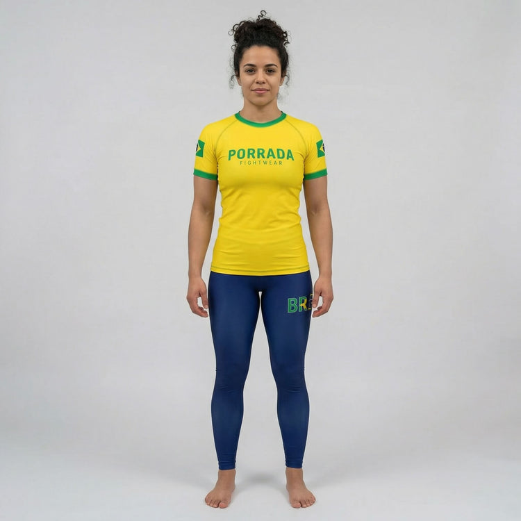 Brazil flag women's leggings for BJJ and MMA