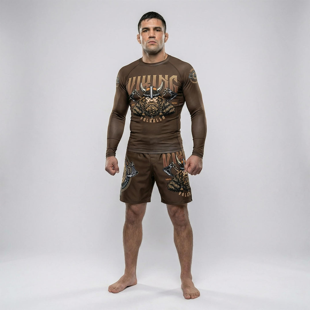 Long sleeve rash guard with Viking Warrior design BJJ and MMA