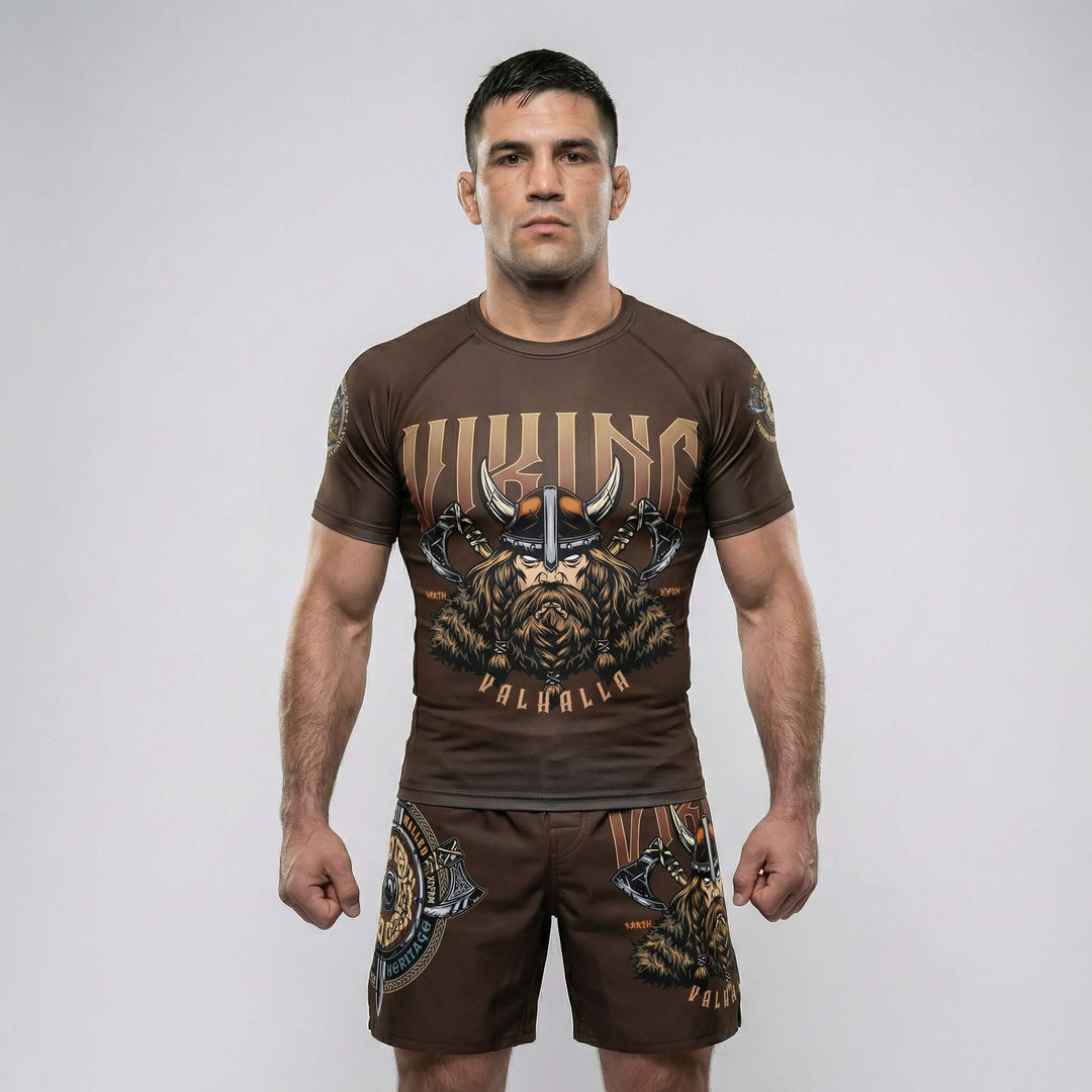 Viking warrior short sleeve rash guard for BJJ and MMA training 