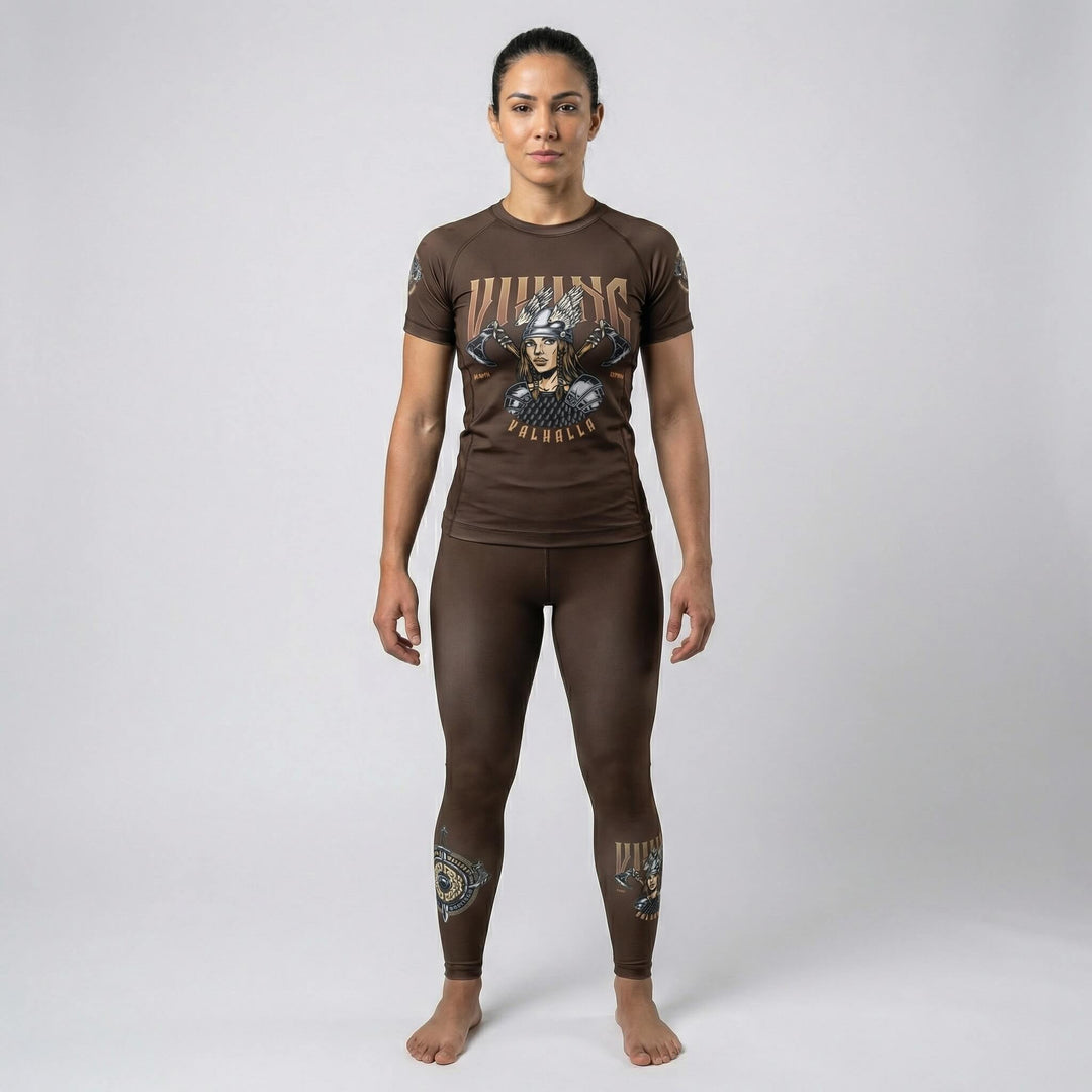 Women’s short sleeve Viking Warrior rash guard for BJJ and MMA