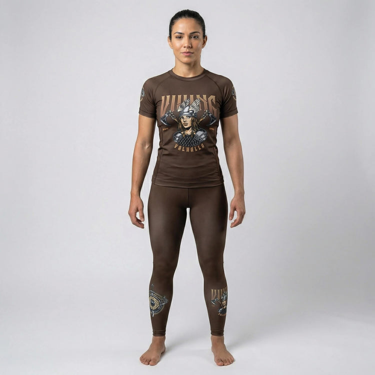 Women’s short sleeve Viking Warrior rash guard for BJJ and MMA