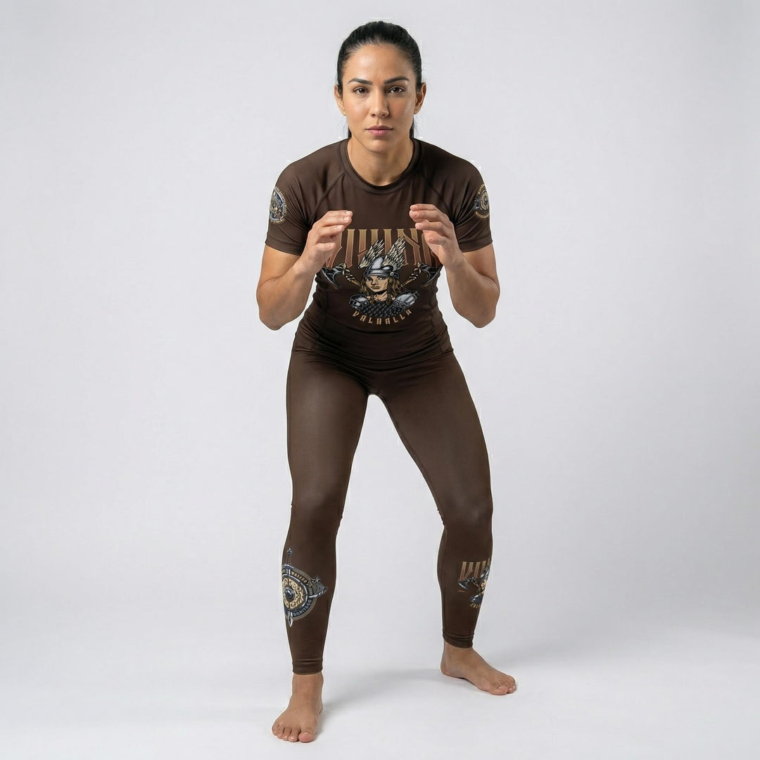 Women’s short sleeve Viking Warrior rash guard for BJJ and MMA