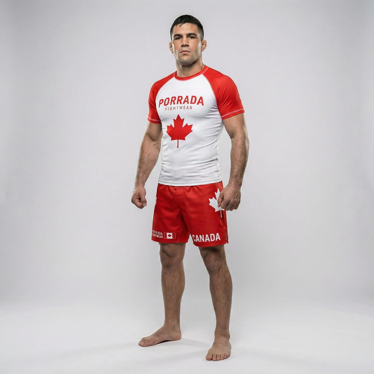 Canada Flag rash guard for men  BJJ and MMA