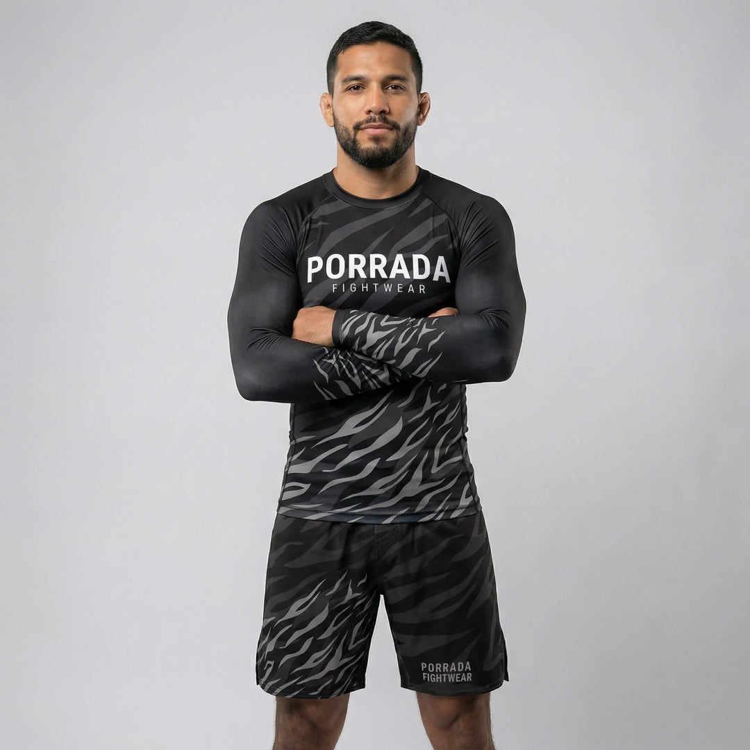 Men’s Black Belt competition-ranked rash guard for BJJ training and tournaments