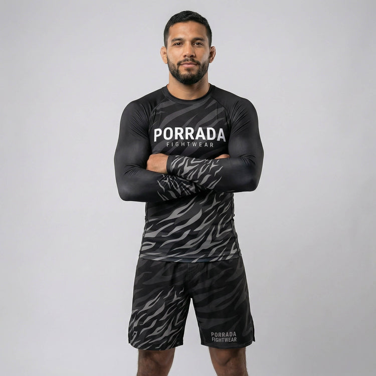 Men’s Black Belt competition-ranked rash guard for BJJ training and tournaments