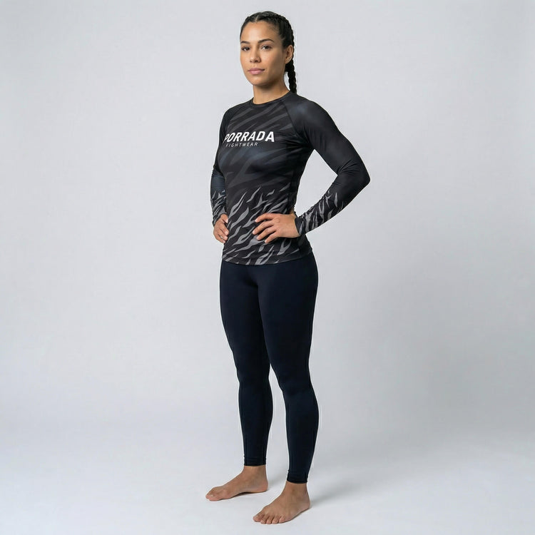 Women’s BJJ rash guard in Black Belt for training and tournaments