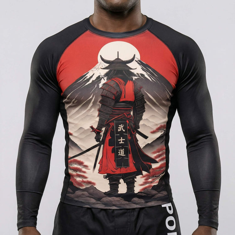 Men’s Fuji Japanese Samurai BJJ/ MMA long-sleeve rash guard