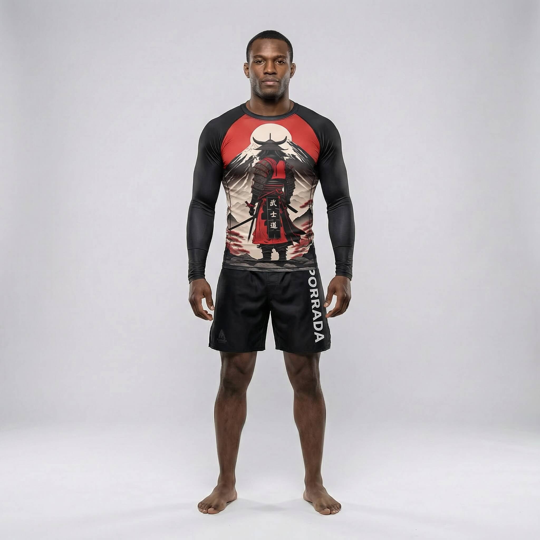 Men’s performance long-sleeve rash guard for grappling and no-gi training