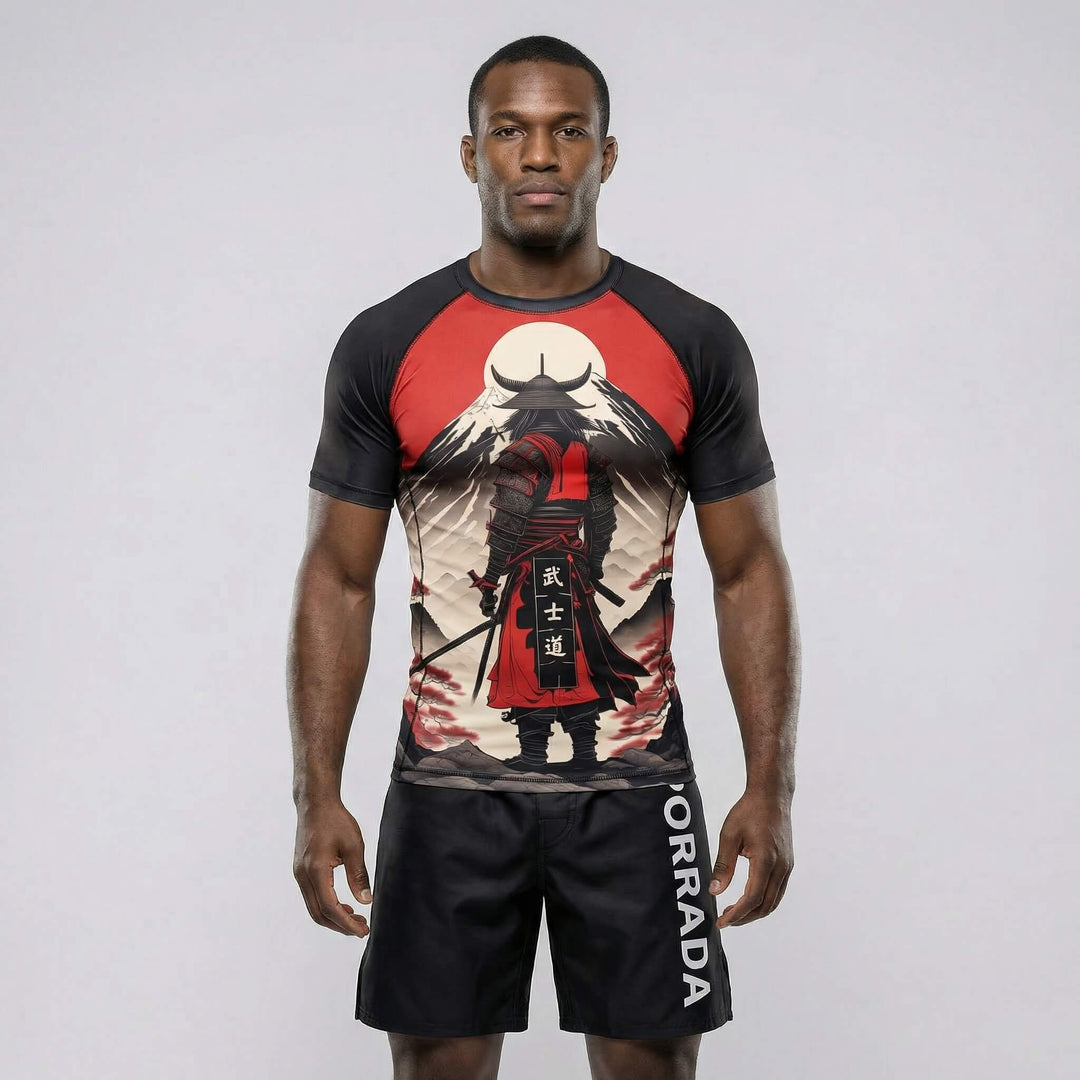 Fujiyama short-sleeved rash guard for men grappling and combat sports