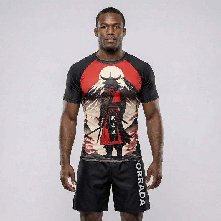 Fujiyama short-sleeved rash guard for men grappling and combat sports