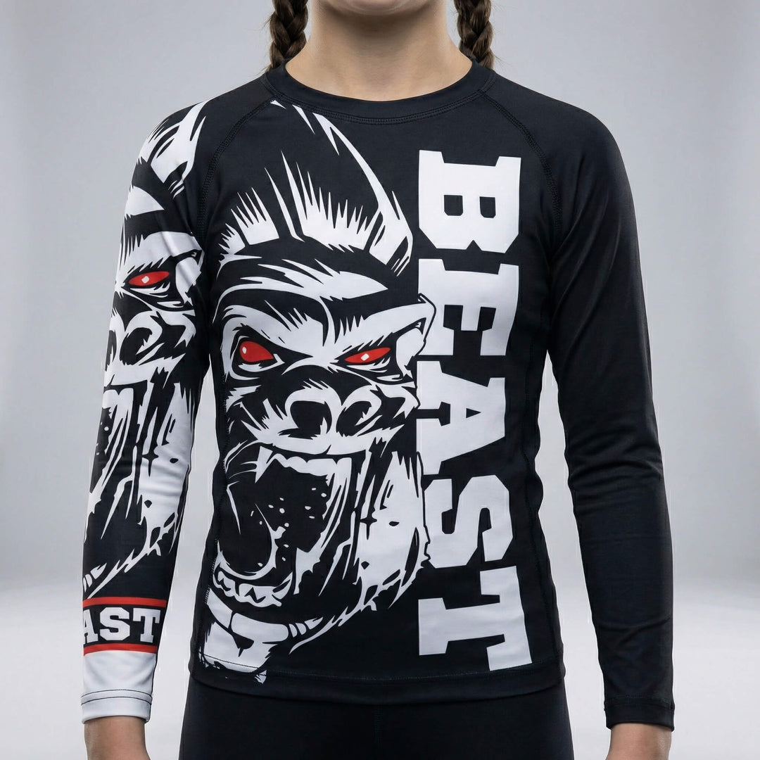 Kids' Gorilla Beast BJJ and MMA long sleeve rash guard