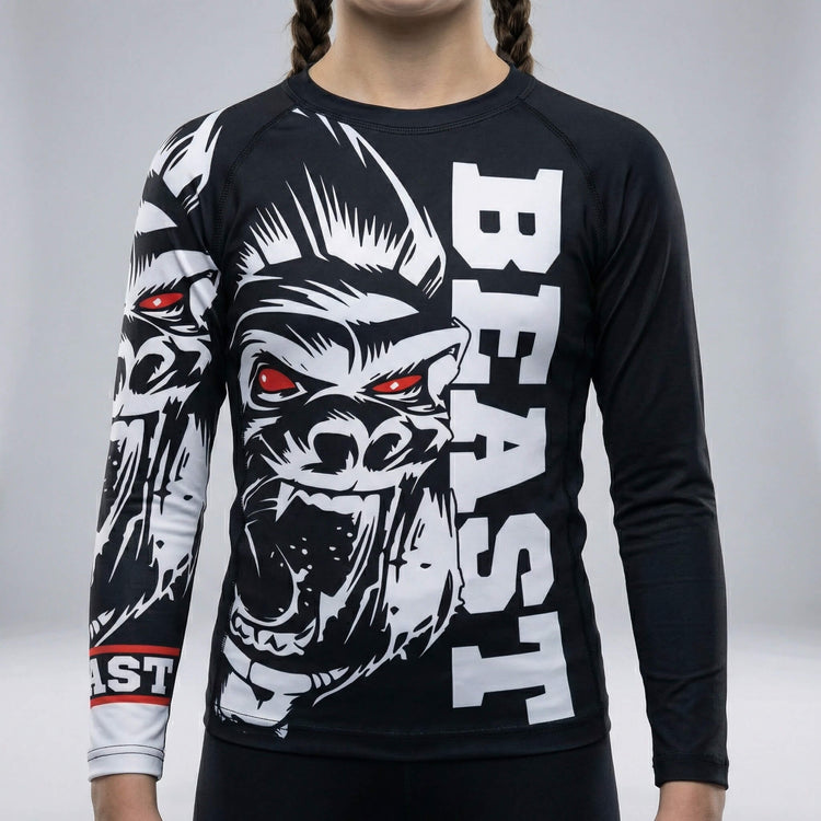 Kids' Gorilla Beast BJJ and MMA long sleeve rash guard