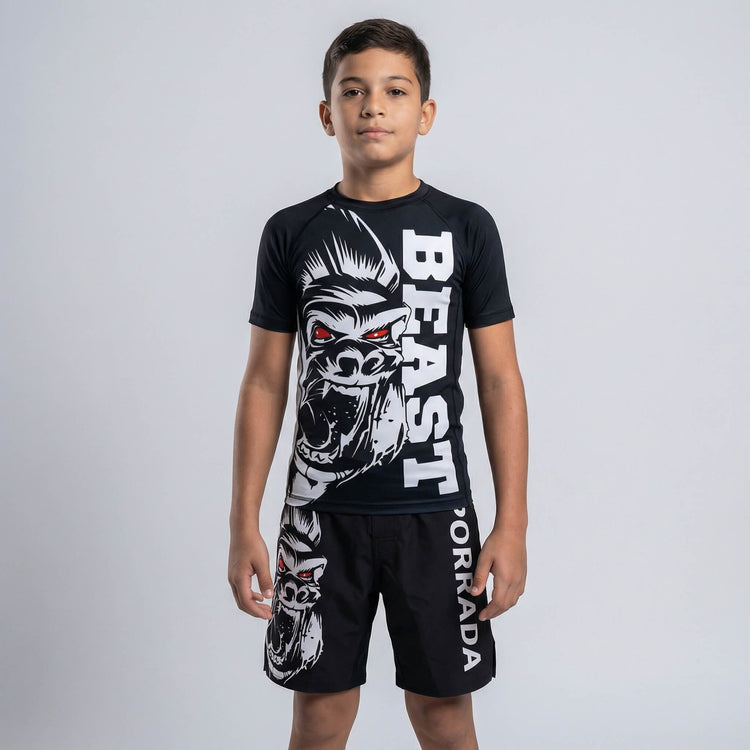 Kids' Gorilla Beast short sleeve rash guard for grappling and MMA
