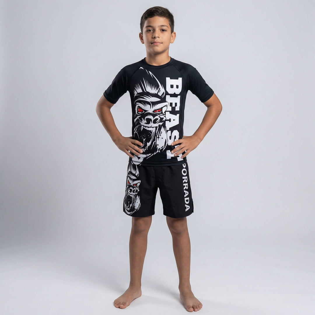 Kids' Gorilla Beast fight shorts for grappling and MMA