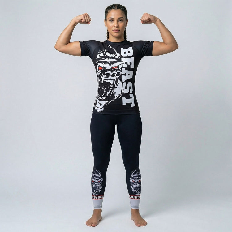 Gorilla Beast women’s short sleeve rash guard for BJJ and MMA