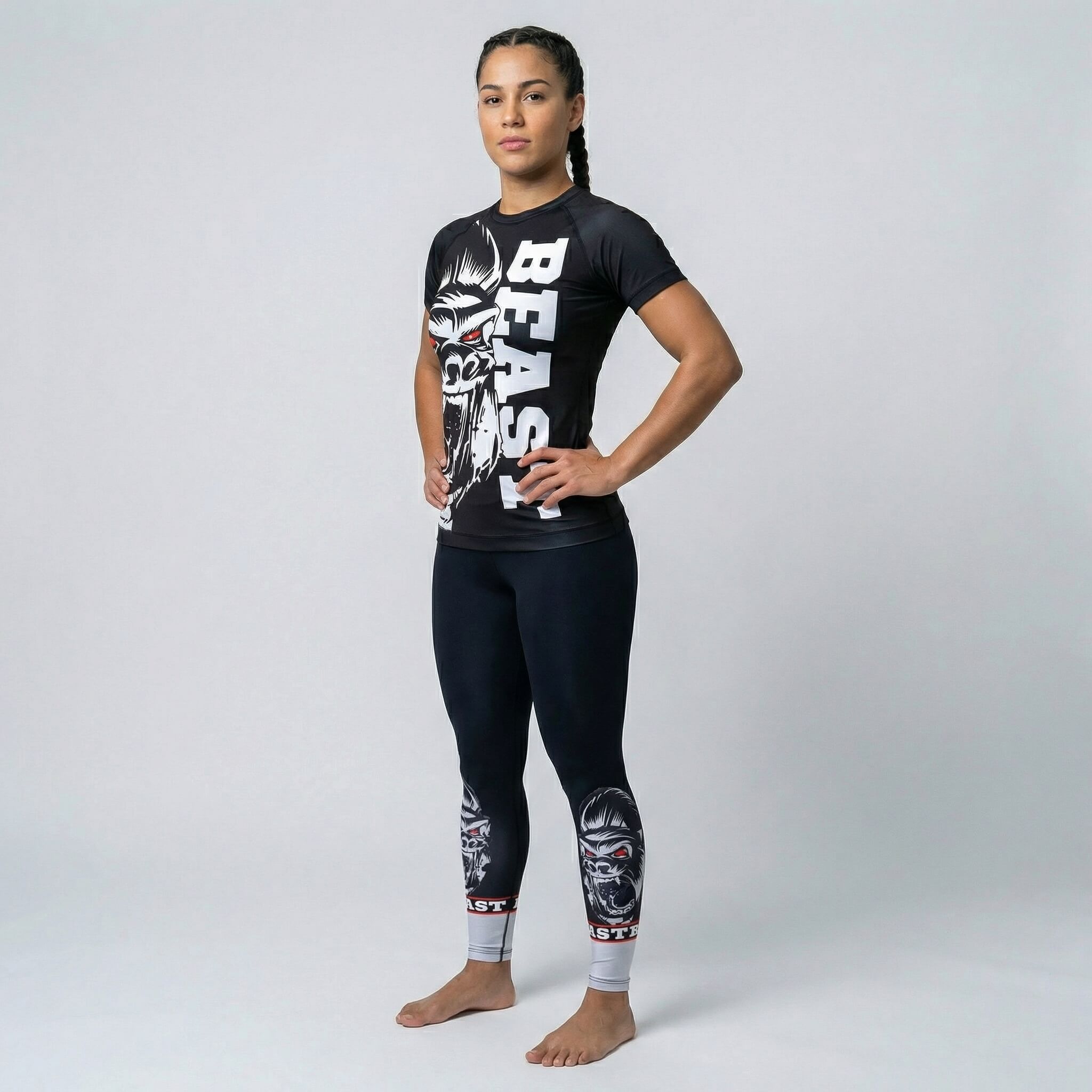 Gorilla Beast women’s short sleeve rash guard for BJJ and MMA