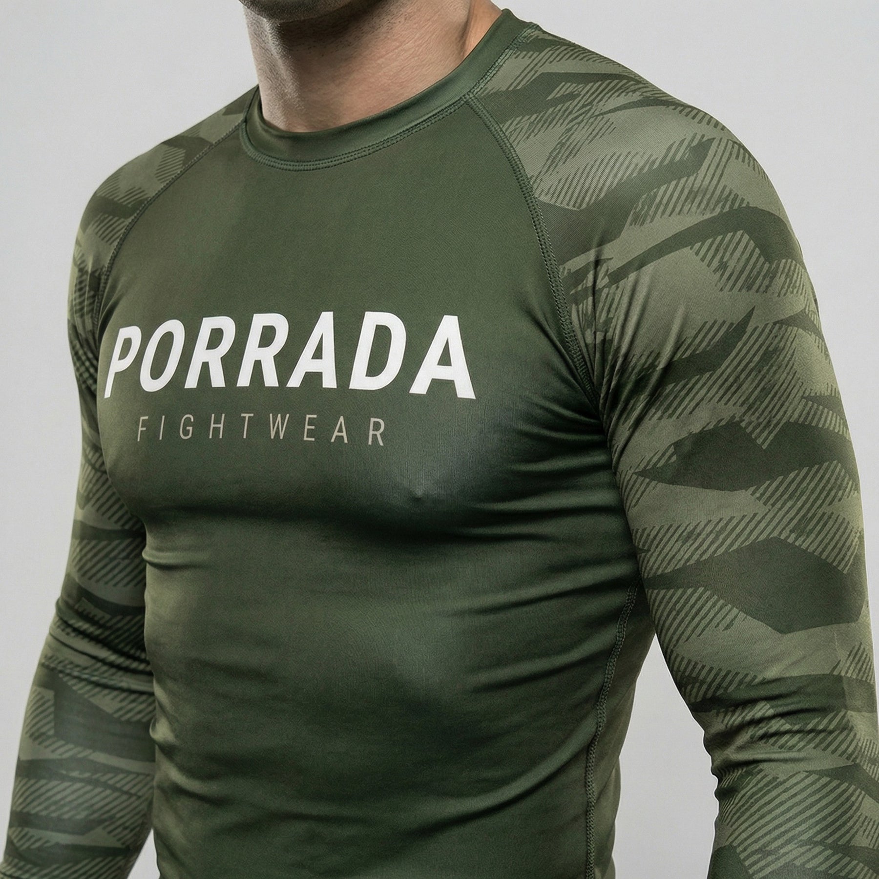 Army Green Rash Guard Military Green Camo Rash Guard - MMA & No-Gi BJJ – PORRADA FIGHTWEAR