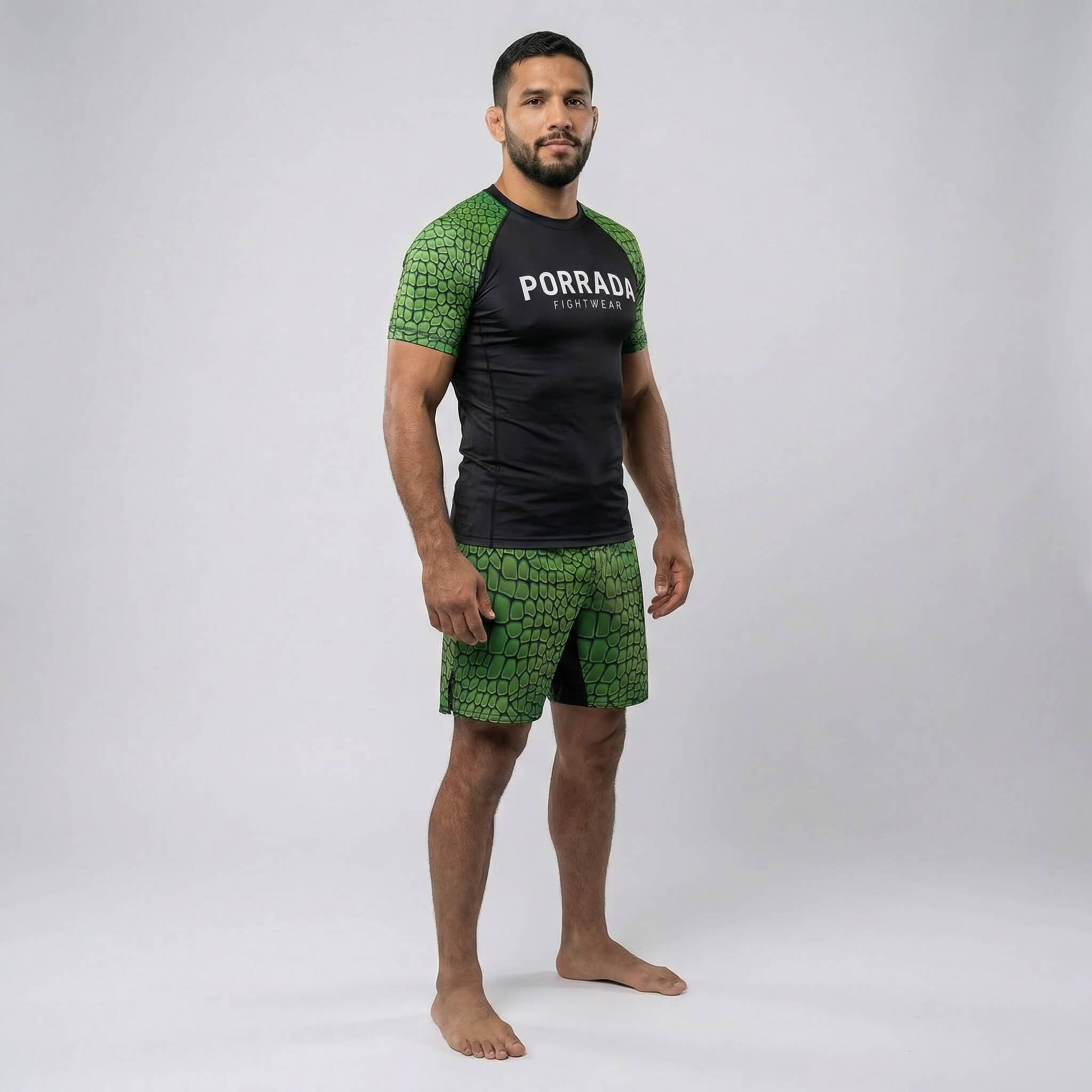 Athletic fight shorts featuring Croco design for BJJ and MMA