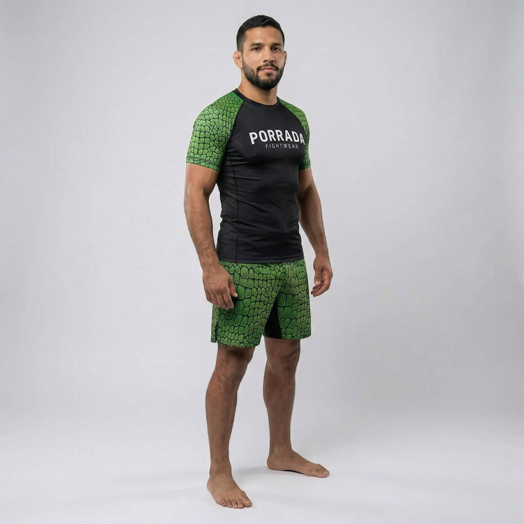 Athletic fight shorts featuring Croco design for BJJ and MMA