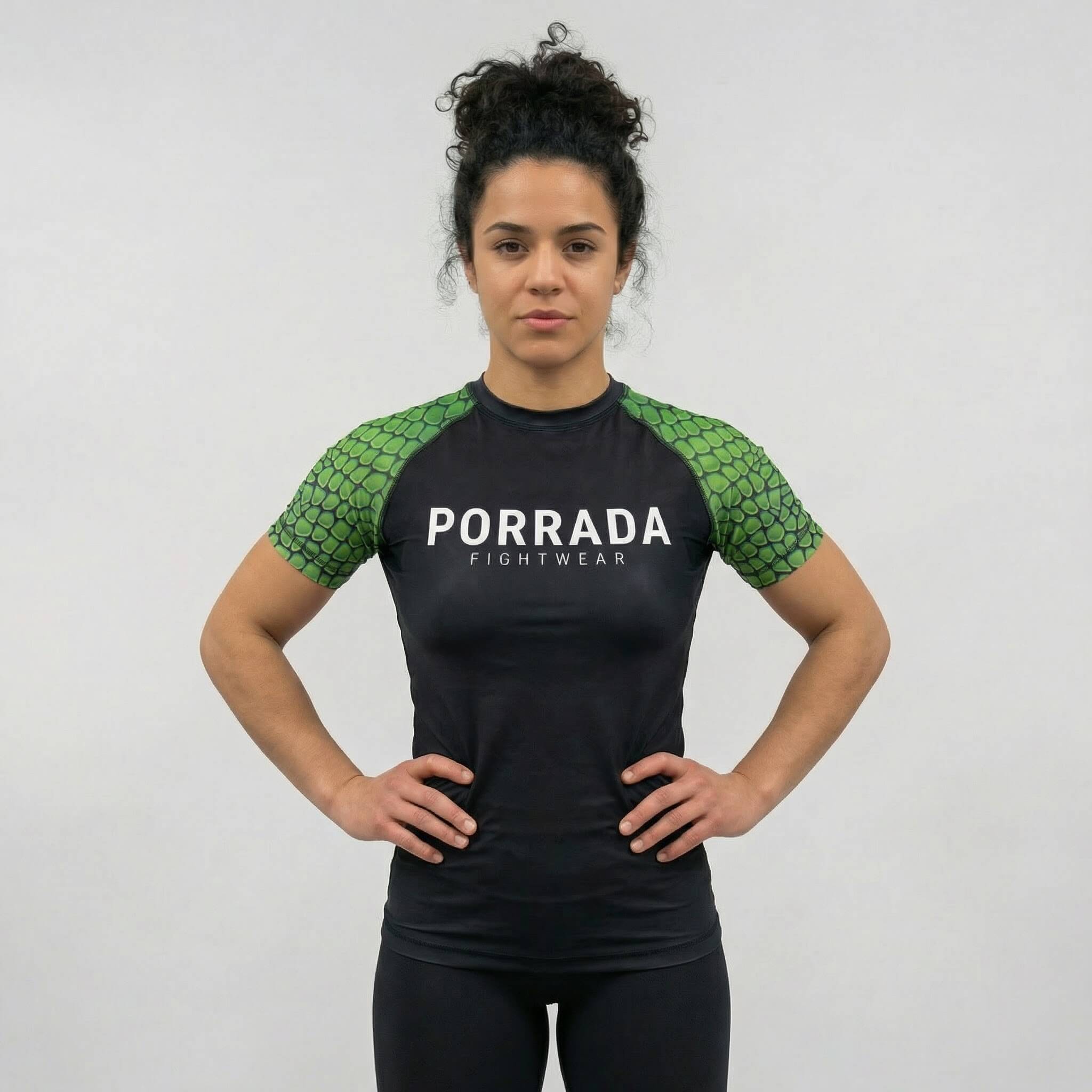 Competition-ready women’s Croco short sleeve rash guard