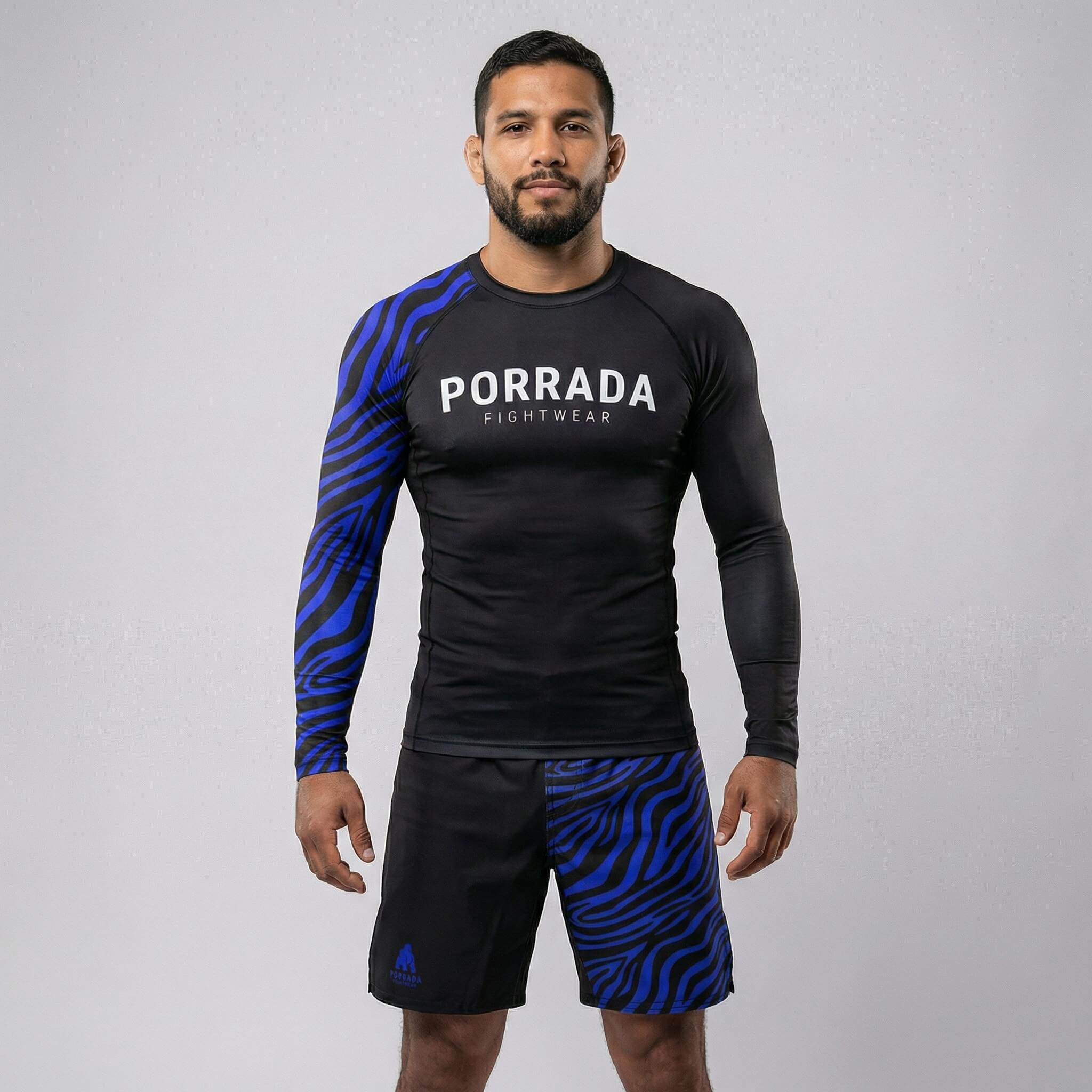 Men’s blue ranked IBJJF rash guard
