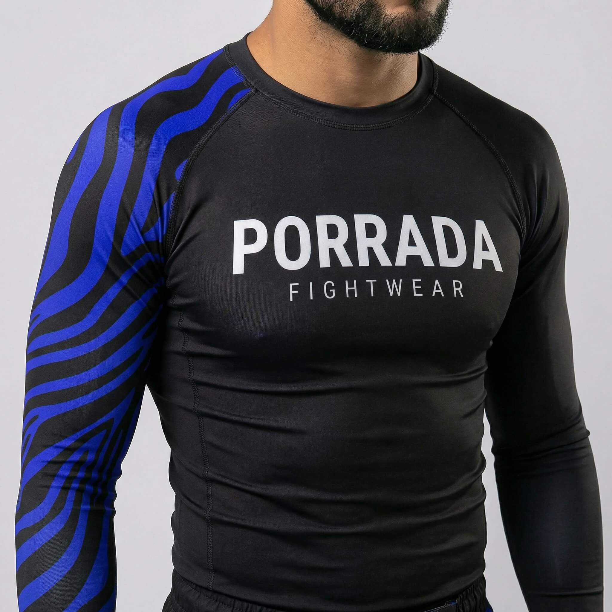 IBJJF‑legal blue ranked rash guard for BJJ and MMA