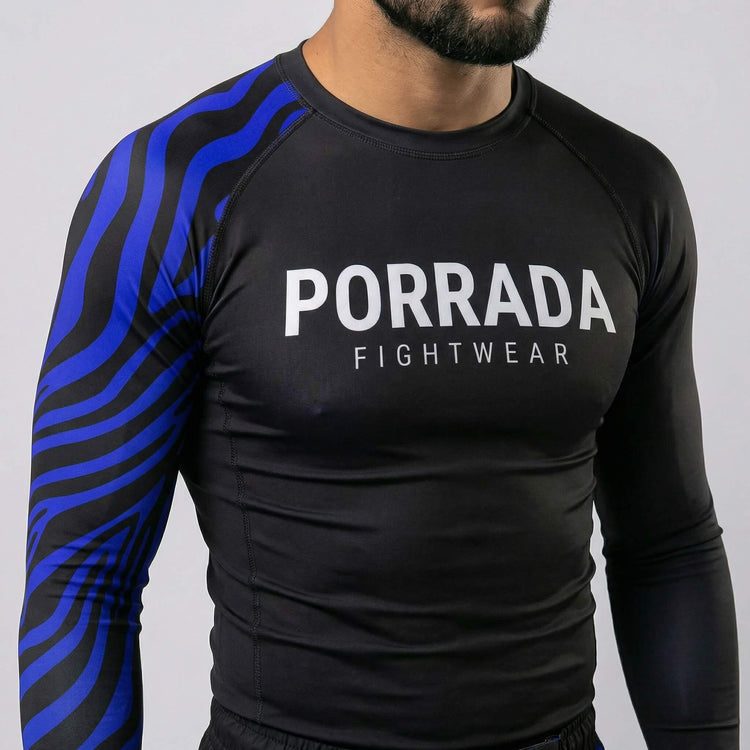 IBJJF‑legal blue ranked rash guard for BJJ and MMA