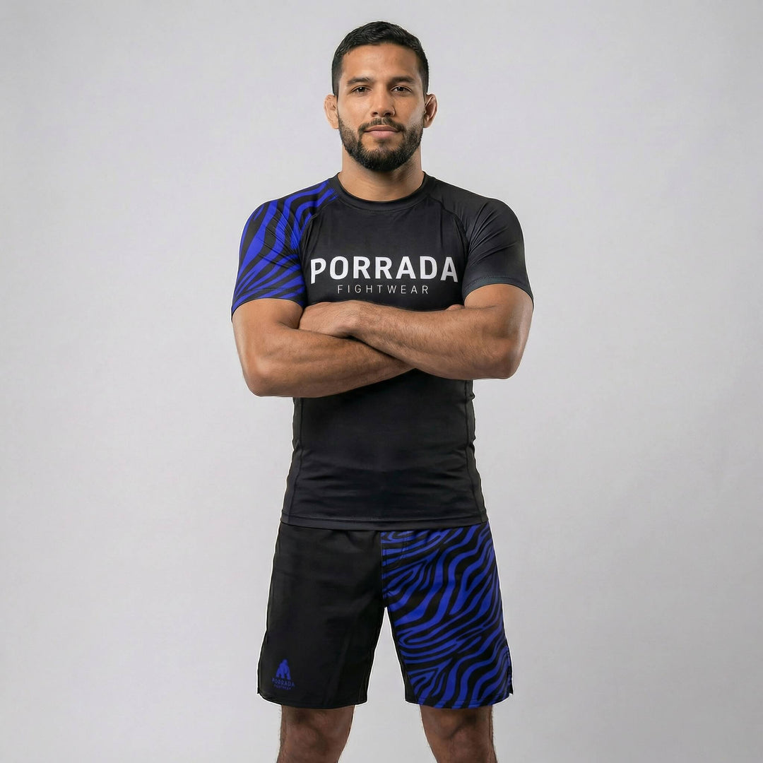 IBJJF‑legal blue ranked fight shorts for BJJ and grappling