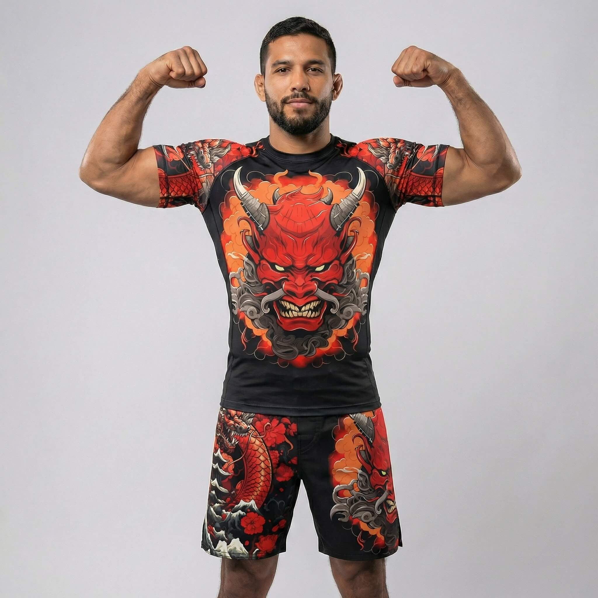Red Kaido Dragon Fight Shorts - MMA, BJJ, Grappling – PORRADA