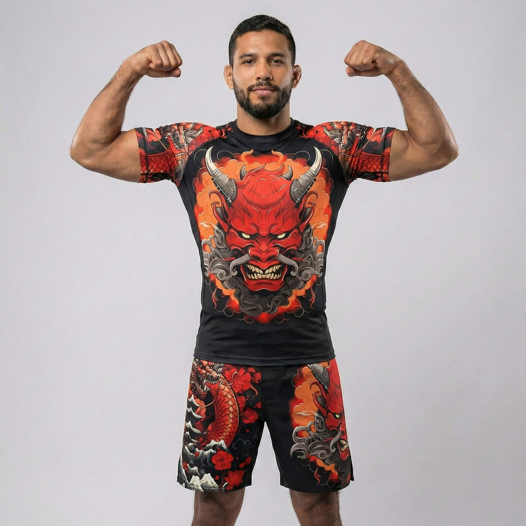 Graphic Kaido Dragon fight shorts for BJJ and MMA