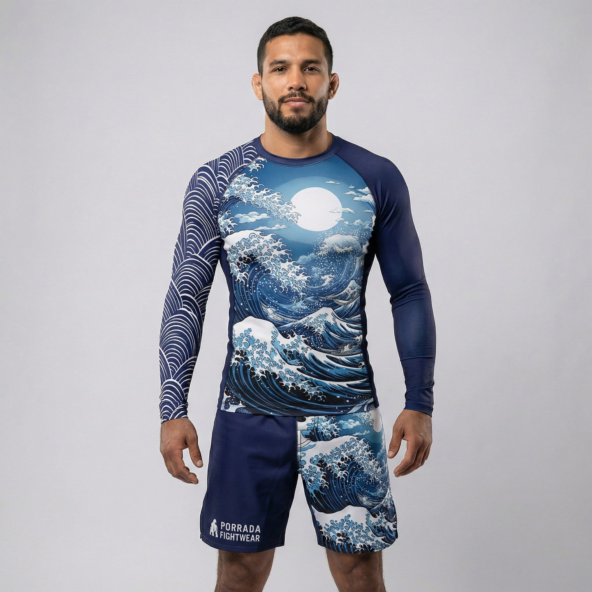 The Great Wave Mizu Rash Guard for NoGi BJJ and MMA – PORRADA