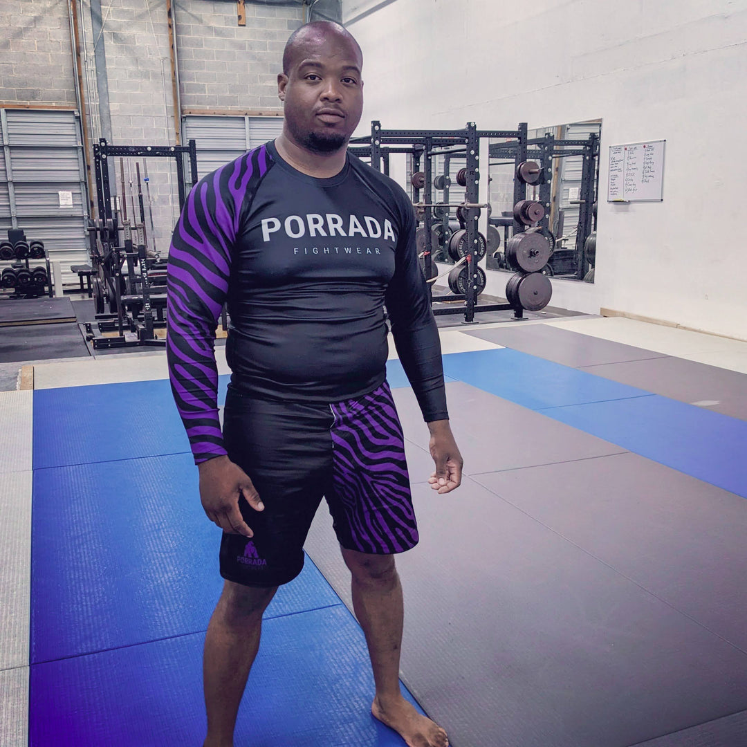 IBJJF PURPLE RANKED SHORT SLEEVE RASH GUARD